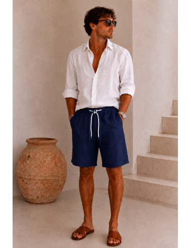Bermuda LEVANTE 100% Lino BLU