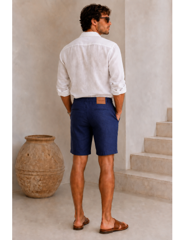 Bermuda LEVANTE 100% Lino BLU