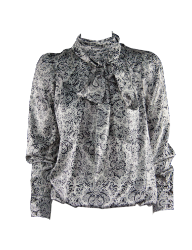 CAMICIA IN RASO DARK FLOWER...