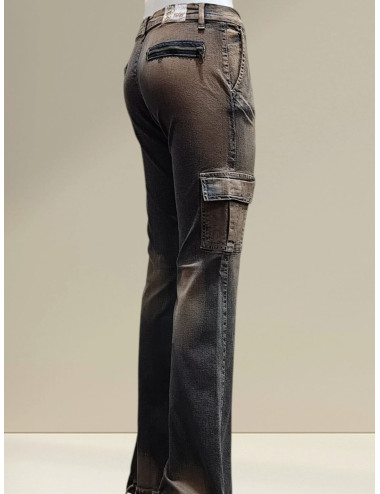 Jeans Cargo Donna con Fondo...
